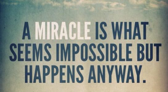 Encouraging you to believe a miracle can happen to you on near a river.