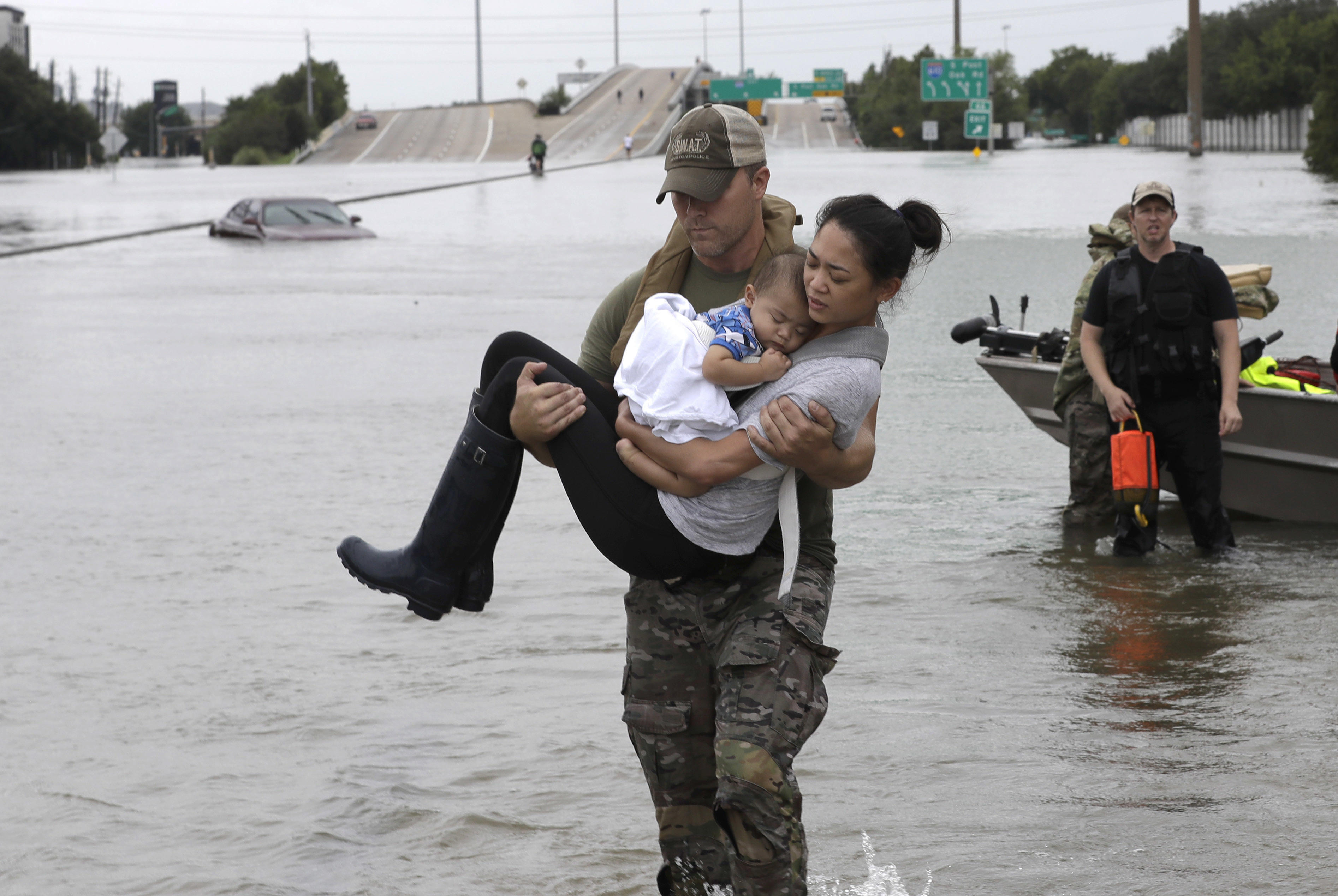 Encouraging you to enable your family to cope after the storm on near a river.