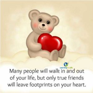 Encouragement to thank those who leave footprints in your heart on near a river.